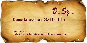 Demetrovics Szibilla névjegykártya